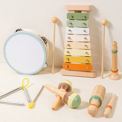 CPC CE Cross-border Orff Children's Early Education Percussion Instrument suit Hand-clap Tambourine Sand Hammer Triangle Tone Toy