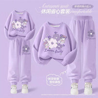 Girls' Stylish Spring and Autumn Casual Sweatshirt and Sweatpants Set Children's 2025 New Versatile Outerwear Two-Piece Set