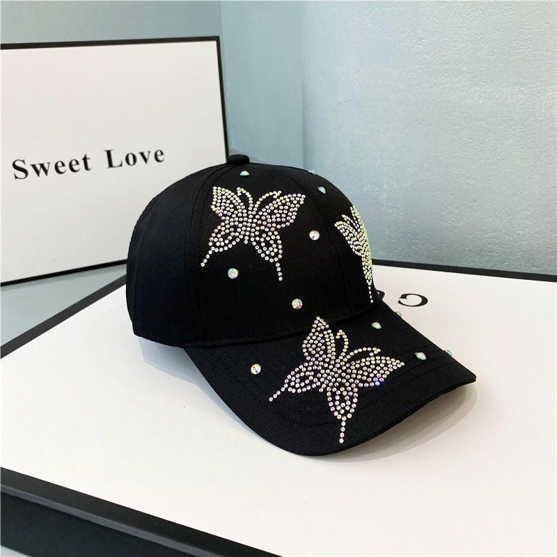 Cross-border Hat Women's New Sunscreen Sun Hat Trendy Baseball Cap Spring and Summer Fashion Sun Rhinestone Cap in stock
