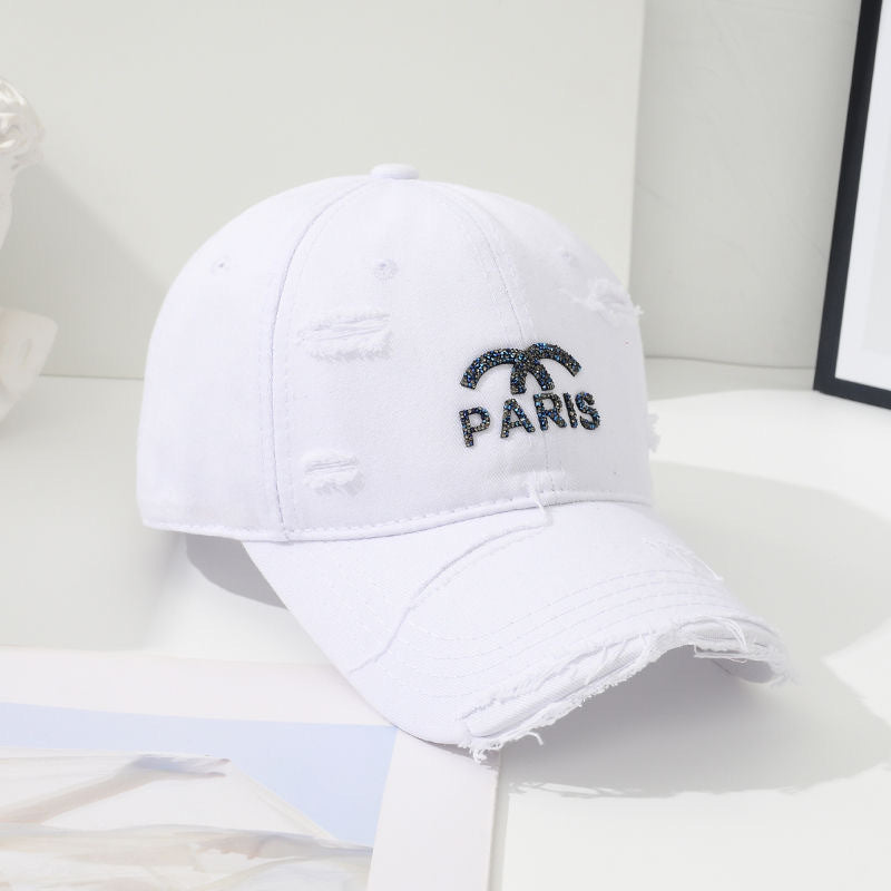 Cross-border Hat Women's New Sunscreen Sun Hat Trendy Baseball Cap Spring and Summer Fashion Sun Rhinestone Cap in stock