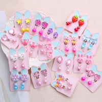 Children's Ear Stud Ear Clip No Ear Holes Girl's Artificial Drill Cute Pearl Diy Tassel Ear Clip Long Student Jewelry