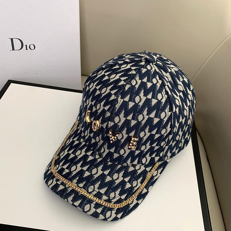 Cross-border Hat Women's New Sunscreen Sun Hat Trendy Baseball Cap Spring and Summer Fashion Sun Rhinestone Cap in stock