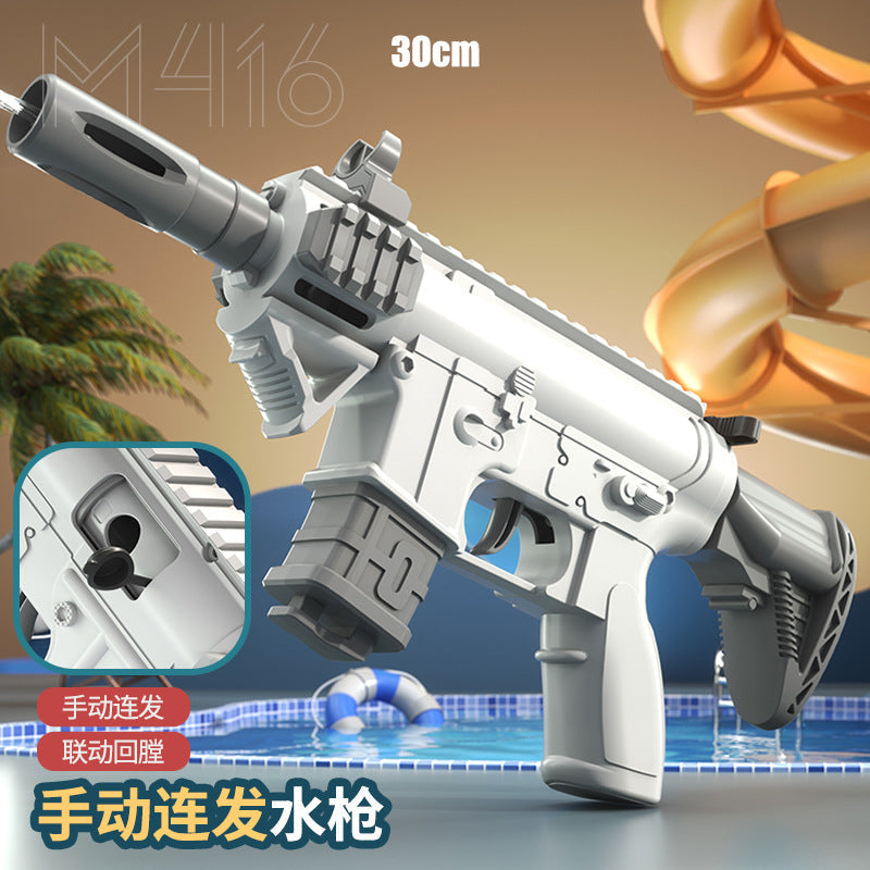 Cross-border electric M416 water gun continuous charging water spray water large capacity men and girls hand-held outdoor summer toys
