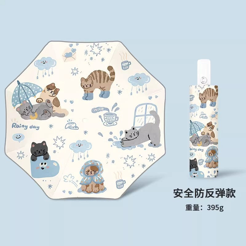 Safety anti-rebound children's umbrella Boys and Girls Primary School students special astronaut rain and rain dual-use automatic umbrella