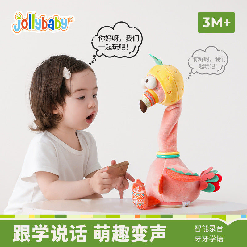 Explosions Jollybaby Rereading Duck Baby Early Education Singing Learn to Talk Twisted Neck Duck Baby Soothing Plush Toy