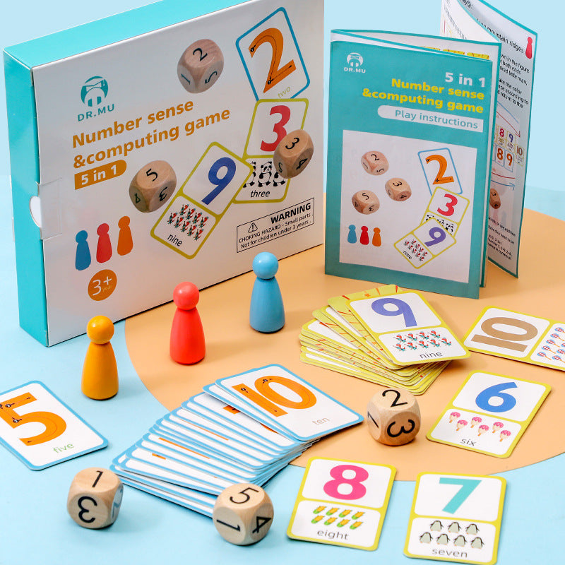 5-in-1 Number Sense Math Operation Game for Kids | Early Math Learning Educational Toy | Parent-Child Interactive Fun Puzzle Table Game