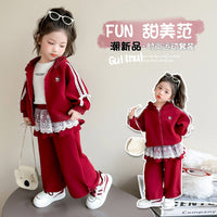 【48H Shipping】Two-Piece Set for Children, Girls, and Toddlers, Fashionable and Cute Spring and Autumn Style Baby Clothing