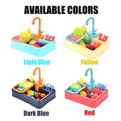 Electric Dishwasher Children's Kitchen Splashing Spray Dishwashing Table Simulation Circulating Water Play House Toy
