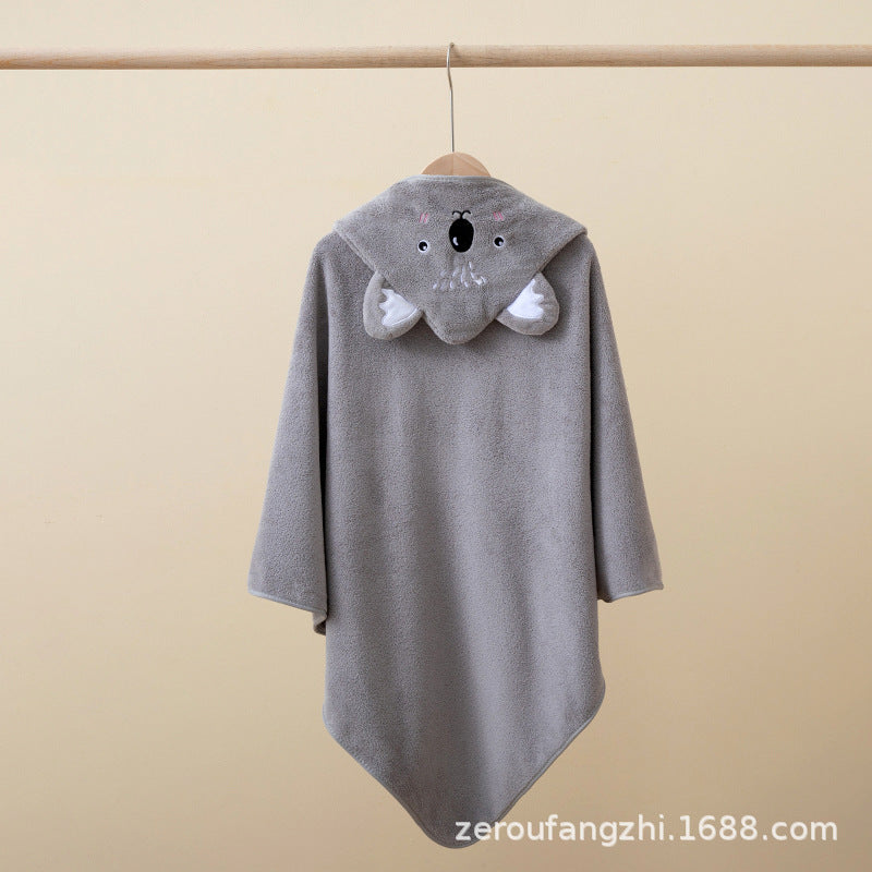 Coral fleece children's cloak bath towel newborn bath towel bath towel cute cartoon cloak bathrobe