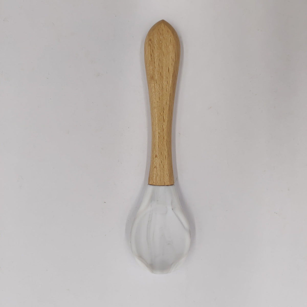 Manufacturer Aliexpress Cross-Border Ready-Stock Children's Eating Training Spoon Wooden Handle Fork Silicone Soft Spoon Silicone Wood Combination