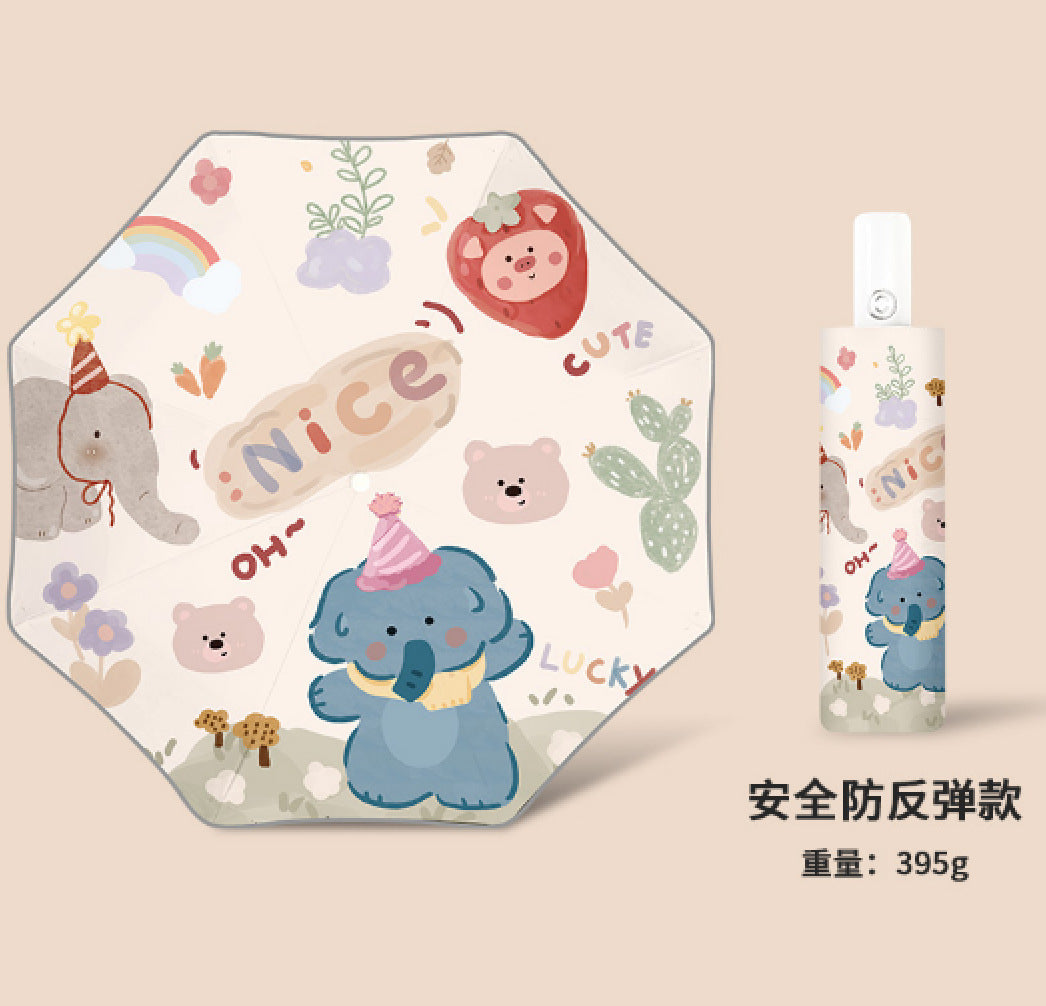 Safety anti-rebound children's umbrella Boys and Girls Primary School students special astronaut rain and rain dual-use automatic umbrella