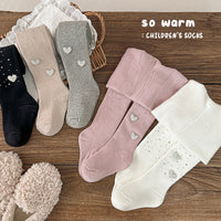 Girls' Leggings Autumn and Winter Thin Fleece Medium Thick Children's Footed Pants Korean Style Stylish Thickened Girls' Outerwear Tights