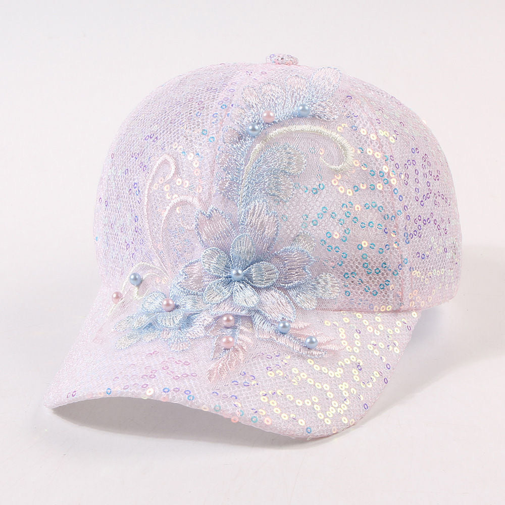 Cross-border Hat Women's New Sunscreen Sun Hat Trendy Baseball Cap Spring and Summer Fashion Sun Rhinestone Cap in stock