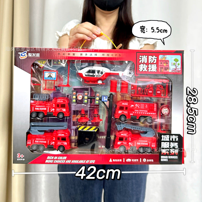 Wholesale Construction Vehicles, Fire Truck Models, Inertia Pull-Back Car Sets, Engineering Toy Cars, Boys' Toys, Street…
