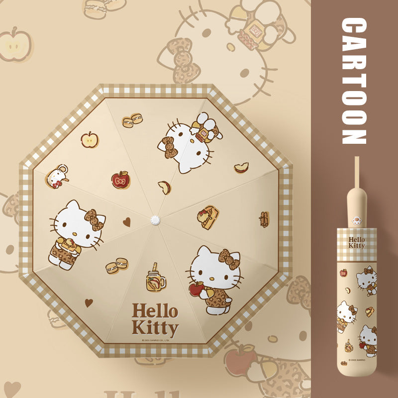 Authentic Sanrio Automatic Umbrella Cute Kt Cat 50% off Sunny or Rainy Dual-Use Sunshade Hellokitty Set