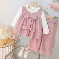 Girls' suit Spring and Autumn Long Sleeve Trousers Two-piece suit Fashion Western Style Children's suit