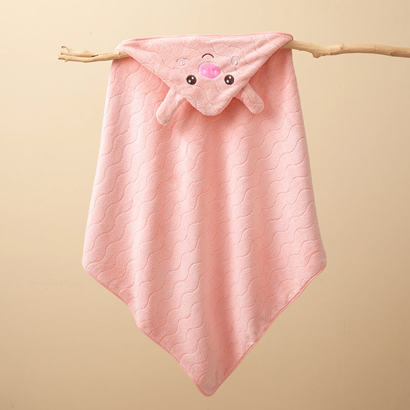Coral fleece children's cloak bath towel newborn bath towel bath towel cute cartoon cloak bathrobe
