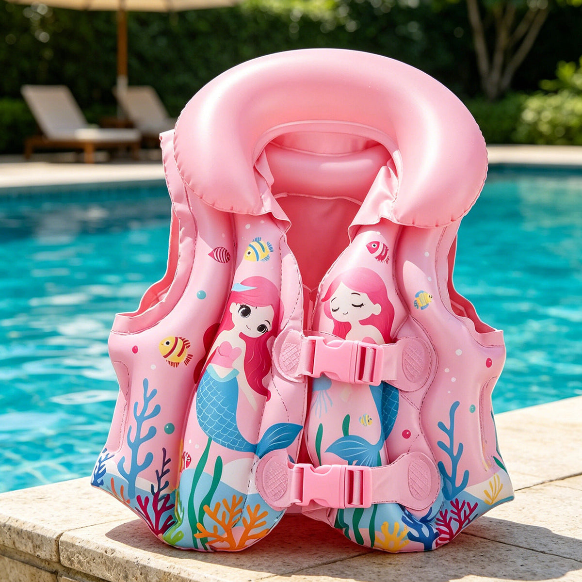 New Ocean World Thickened Children's Life Jacket Swimsuit Children's Inflatable Vest Buoyancy Swimsuit Inflatable PVC