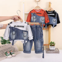 Boys' Autumn Outfit Set 2026 New Style Children's Spring and Autumn Fashionable Korean Version Long Sleeve Sweatshirt Two-Piece Set Baby Trendy Clothes