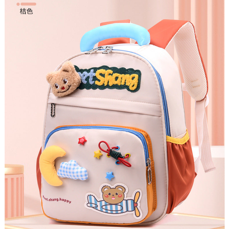 New Kindergarten School Bag Girls' Kindergarten Small Class Middle Class Large Class Cartoon Lightweight Soft Travel Children's Male Backpack