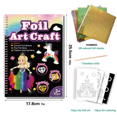 Cross-Border Children's DIY Flash Cards Aluminum Foil Glitter Scratch Art Coil Book Foil Art Book Hot Stamping Paper Colorful