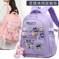 Elementary School Student Schoolbag Second and Third Grade Cartoon Kuromi Children's Backpack Large Capacity Lightweight Girl Travel Backpack