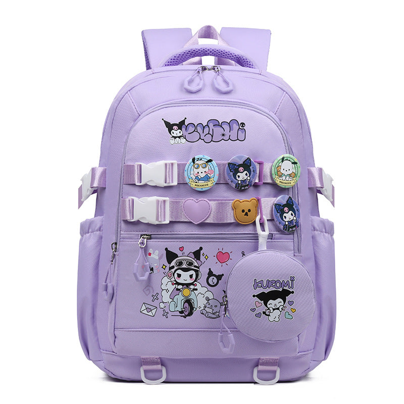 Elementary School Student Schoolbag Second and Third Grade Cartoon Kuromi Children's Backpack Large Capacity Lightweight Girl Travel Backpack