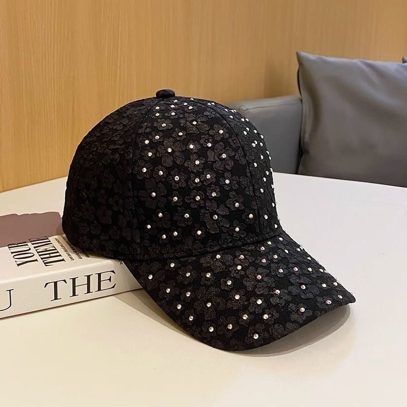 Cross-border Hat Women's New Sunscreen Sun Hat Trendy Baseball Cap Spring and Summer Fashion Sun Rhinestone Cap in stock