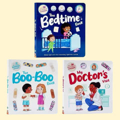 Children's Educational Sticker Books, 3 Volumes, with Reusable Stickers for Bedtime Habits Enlightenment, English Version