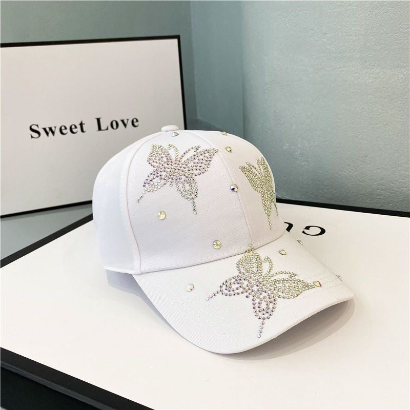Cross-border Hat Women's New Sunscreen Sun Hat Trendy Baseball Cap Spring and Summer Fashion Sun Rhinestone Cap in stock