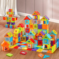 Children's House Building Blocks Assembled Toys Puzzle Large Particle Square Wall Window Model Puzzle 3 Years Old 6 Girls and Boys