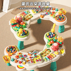 New Early Education Educational Cloud Busy Game Table for Children, Multifunctional All-In-One Building Block Tool Table Gift