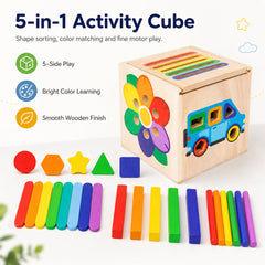 Kindergarten Enlightenment Teaching Aids Shape Matching Cognitive Classification Box Wooden Early Education 0-3 Years Old Baby Children's Toys