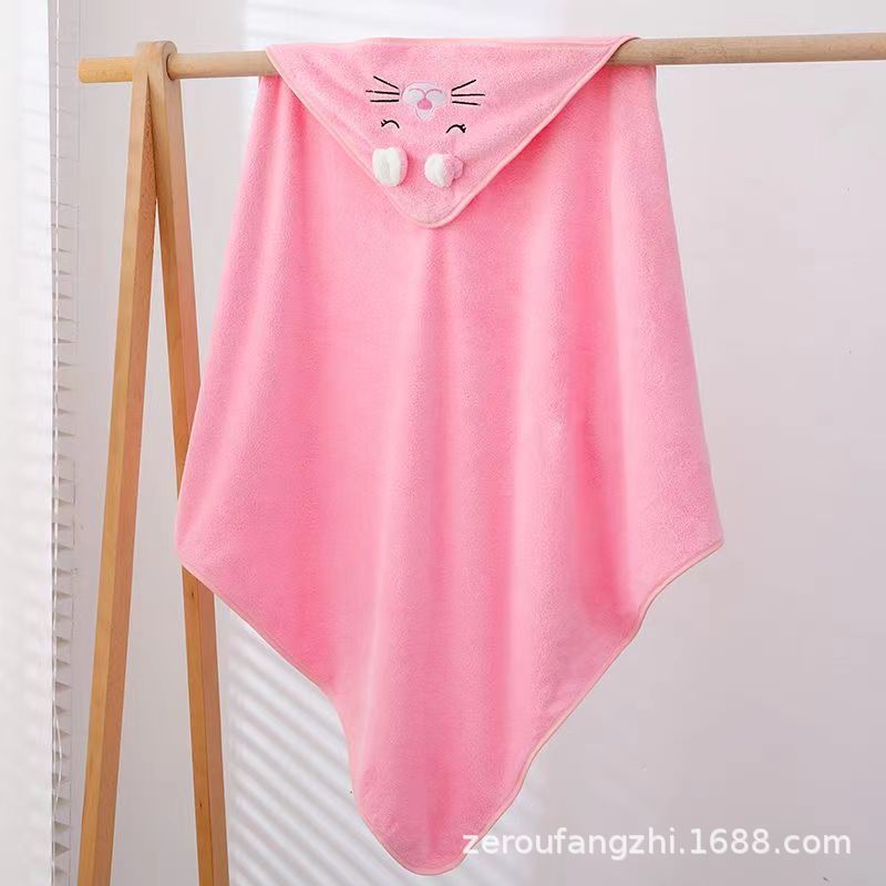 Coral fleece children's cloak bath towel newborn bath towel bath towel cute cartoon cloak bathrobe