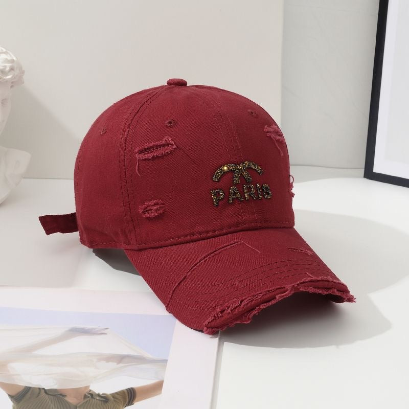Cross-border Hat Women's New Sunscreen Sun Hat Trendy Baseball Cap Spring and Summer Fashion Sun Rhinestone Cap in stock