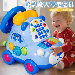 Baby Large Multi-Functional Telephone Cartoon Telephone Car Educational Toy 0-3 Kidsren Early Education Enlightenment Learning Machine