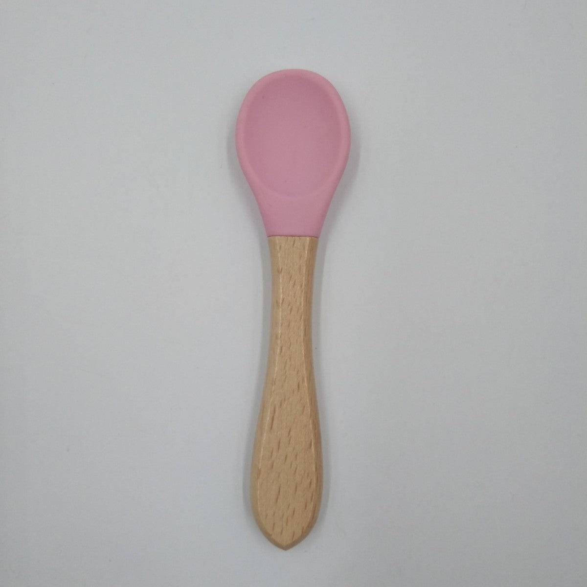 Manufacturer Aliexpress Cross-Border Ready-Stock Children's Eating Training Spoon Wooden Handle Fork Silicone Soft Spoon Silicone Wood Combination