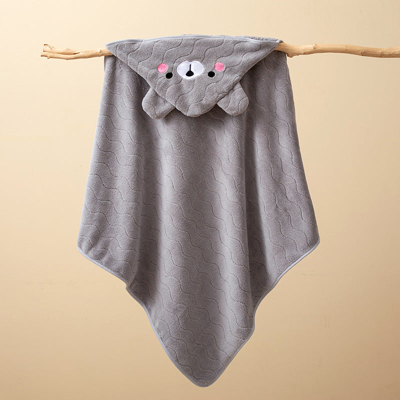 Coral fleece children's cloak bath towel newborn bath towel bath towel cute cartoon cloak bathrobe