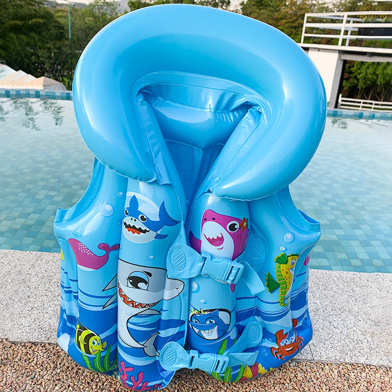 New Ocean World Thickened Children's Life Jacket Swimsuit Children's Inflatable Vest Buoyancy Swimsuit Inflatable PVC