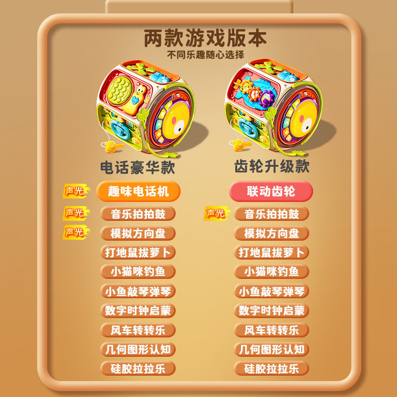 Cross-border Infant Polyhedron Hand-clapped Drum Baby Music Clap Drum Nine-sided Body Early Education Puzzle Toys for 0-3…