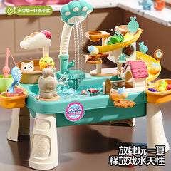 Children's Multifunctional Dishwasher Electric Circulating Water Play Table for Boys and Girls, Parent-Child Interactive Toy