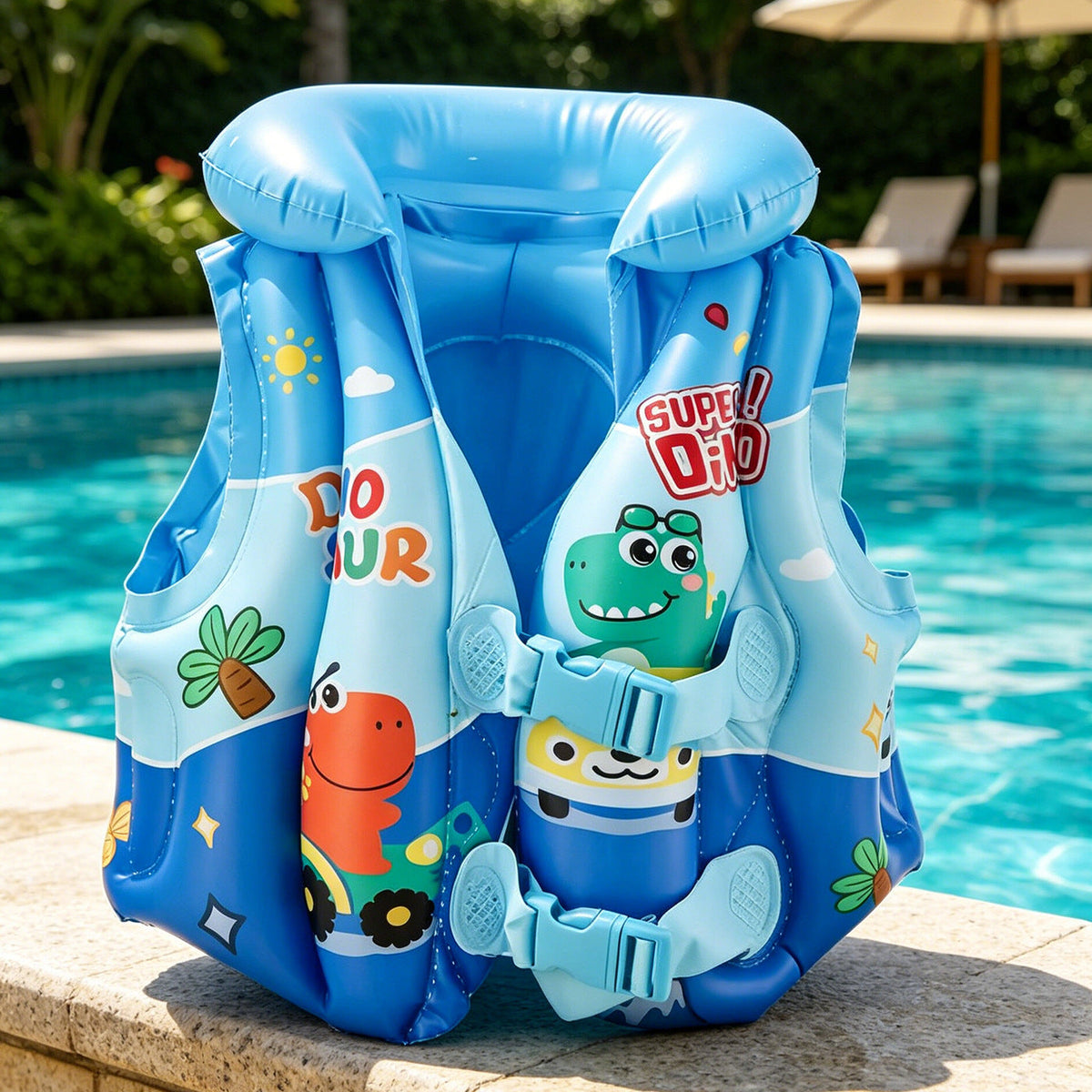 New Ocean World Thickened Children's Life Jacket Swimsuit Children's Inflatable Vest Buoyancy Swimsuit Inflatable PVC