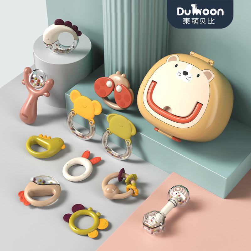 Baby hand bell soothing toys puzzle early education grasp 0-3-6 months newborn can grit storage box