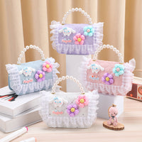 Kids Coin Purse Cute and Cozy Princess Bag, Tweed-Style Handheld Pearl Bag, Dainty Dairygogor Purse, Lace Storage Wallet to Ease Burden
