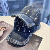 New Style Face-Slimming Baseball Cap for Women, Cross-Border Rhinestone-Embellished Duckbill Cap, Korean Version, Versatile