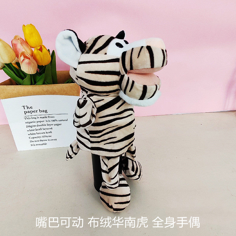 Ventriloquism Animal Hand Puppet Plush Toy Family Interactive Gloves Kindergarten Storytelling Can Open Mouth Doll Rag Doll