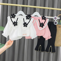 Girls' Autumn Clothes Set New Children's Baby Fashion Flower Clothes Children's Clothes 1 to 4 Years Old Baby Girl Dropshipping
