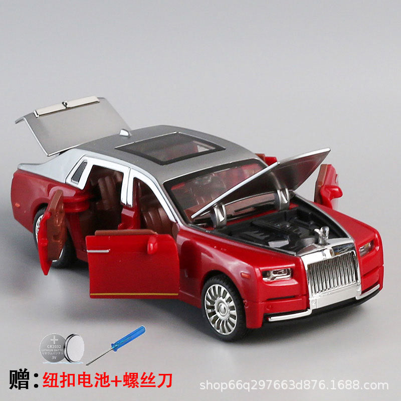 Open the door and talk about the phantom car model children's inertia toy car boy baby simulation sound and light music car