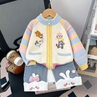 Girls' Sweaters, New Autumn Styles, Stylish Knitted Cardigans for Babies, Children's Autumn Princess Coats, Children's Clothing
