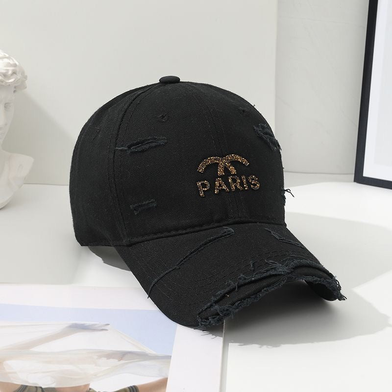 Cross-border Hat Women's New Sunscreen Sun Hat Trendy Baseball Cap Spring and Summer Fashion Sun Rhinestone Cap in stock